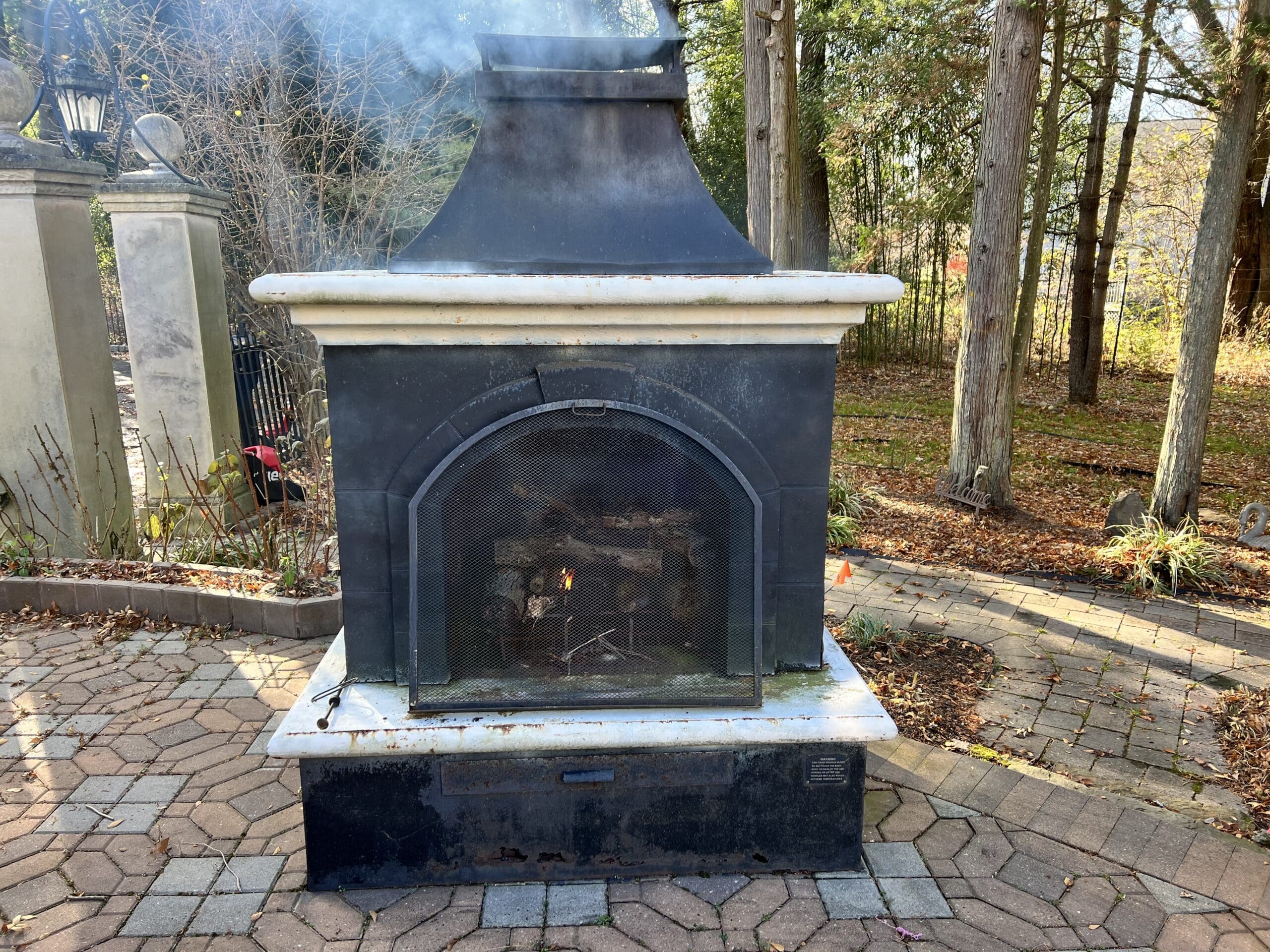 Outdoor fireplace in Princeton, NJ